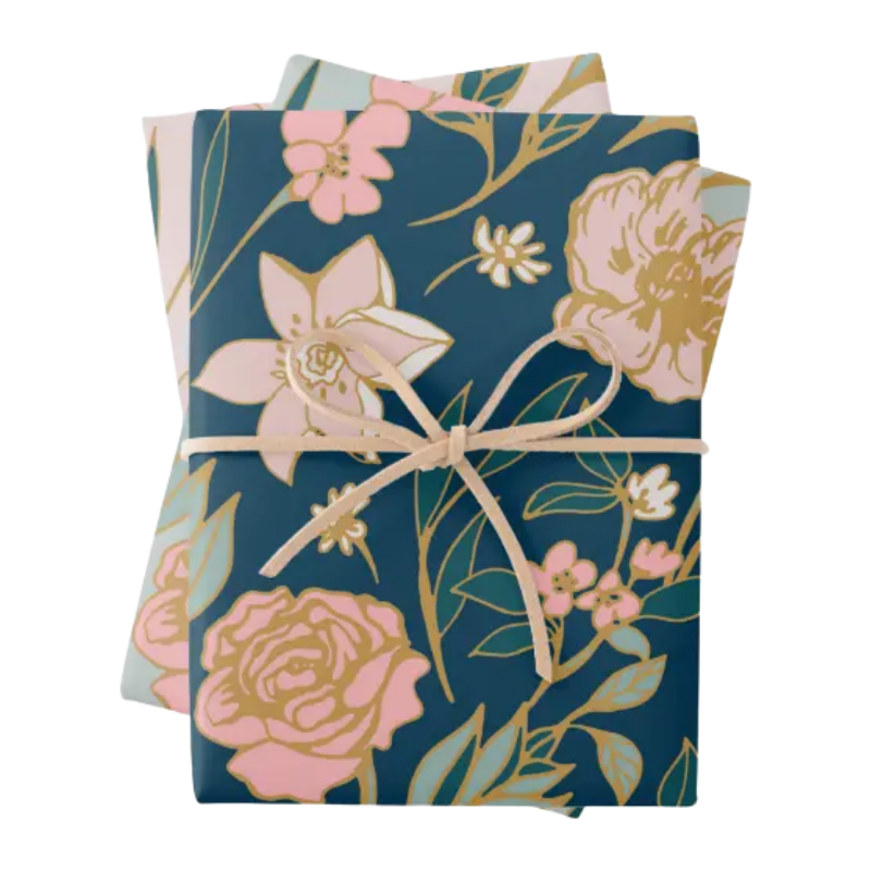 Premium Single Sheet Wrapping Paper Floral Wallpaper Little Peeps