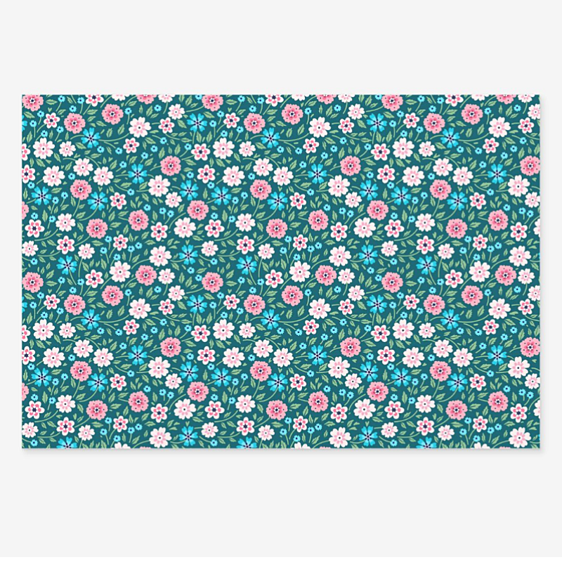 Premium Single Sheet Wrapping Paper Wild Flowers Little Peeps