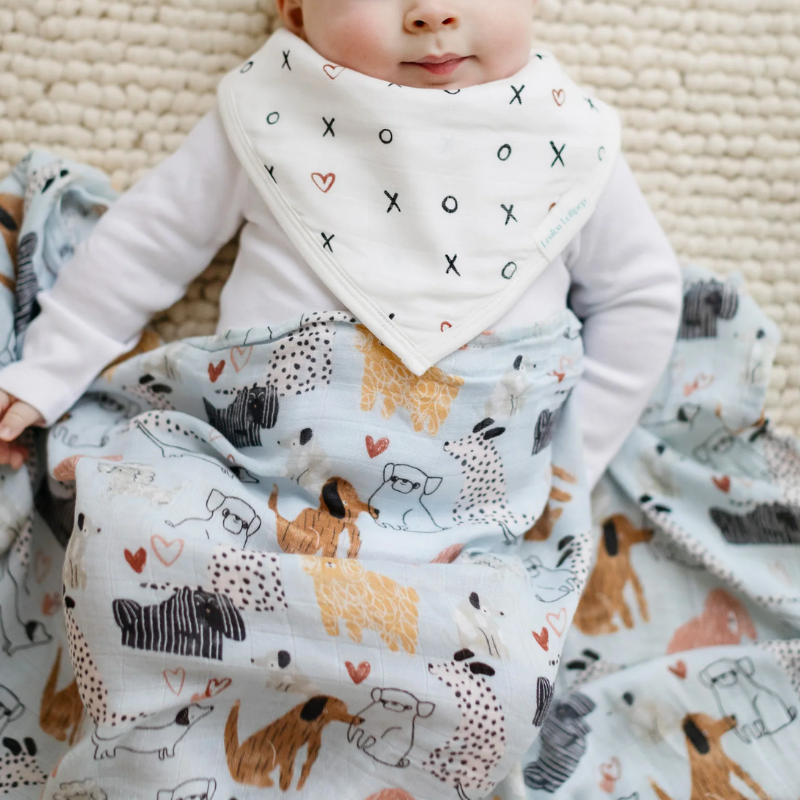 Luxury Muslin Swaddle Puppies Little Peeps