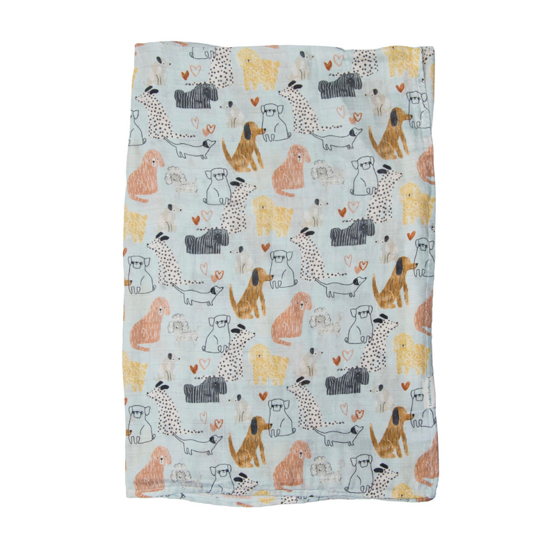 Luxury Muslin Swaddle Puppies Little Peeps